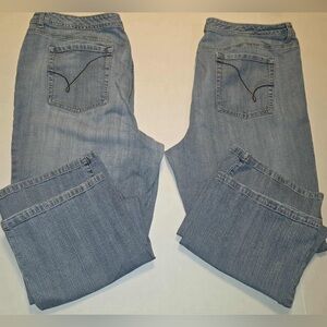 2 pair Women’s Lane Bryant Light Blue Straight Leg Jeans 26 Average